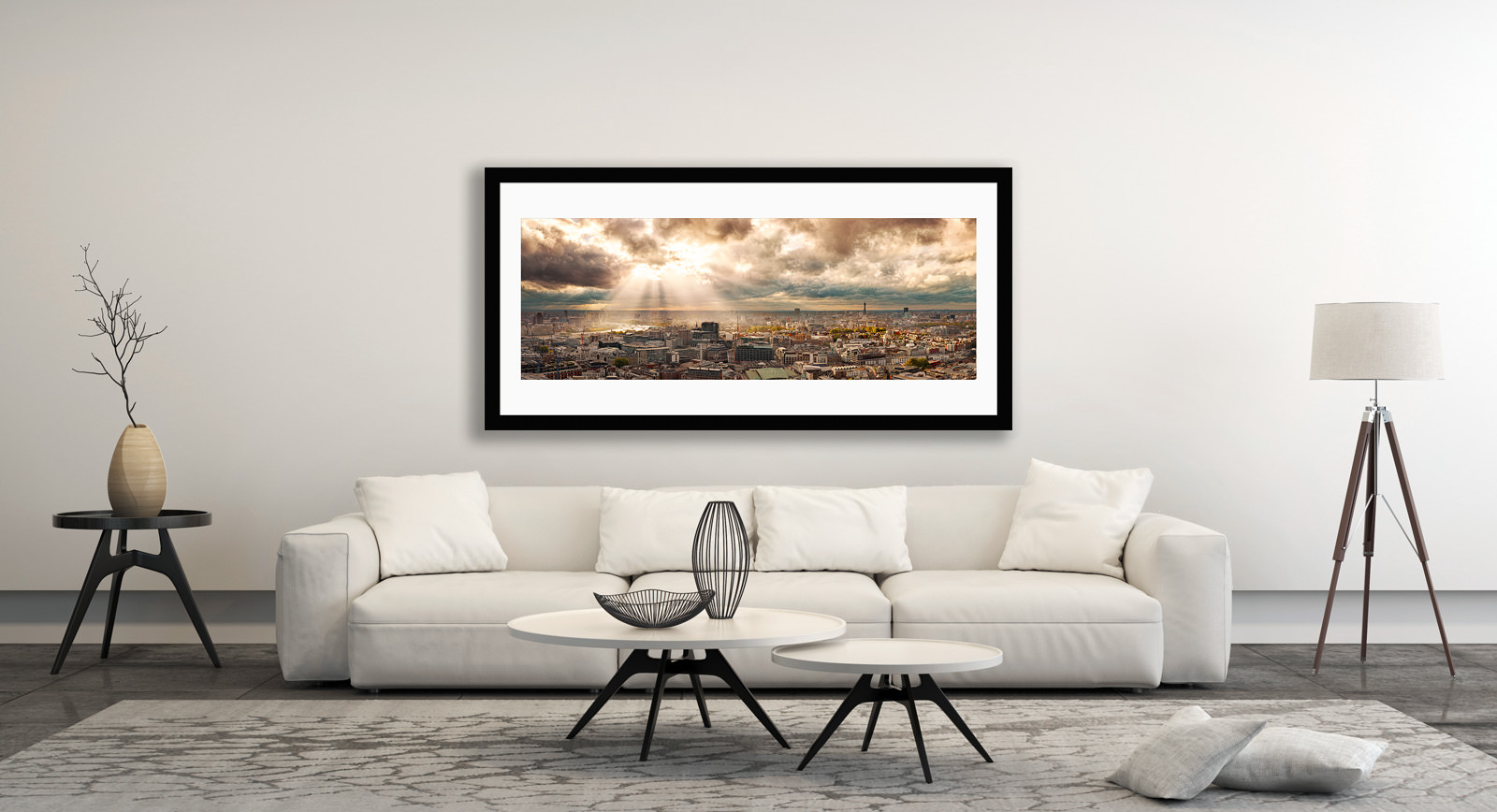 Rays Over London - London cityscape fine art photography prints - Framed in Situ